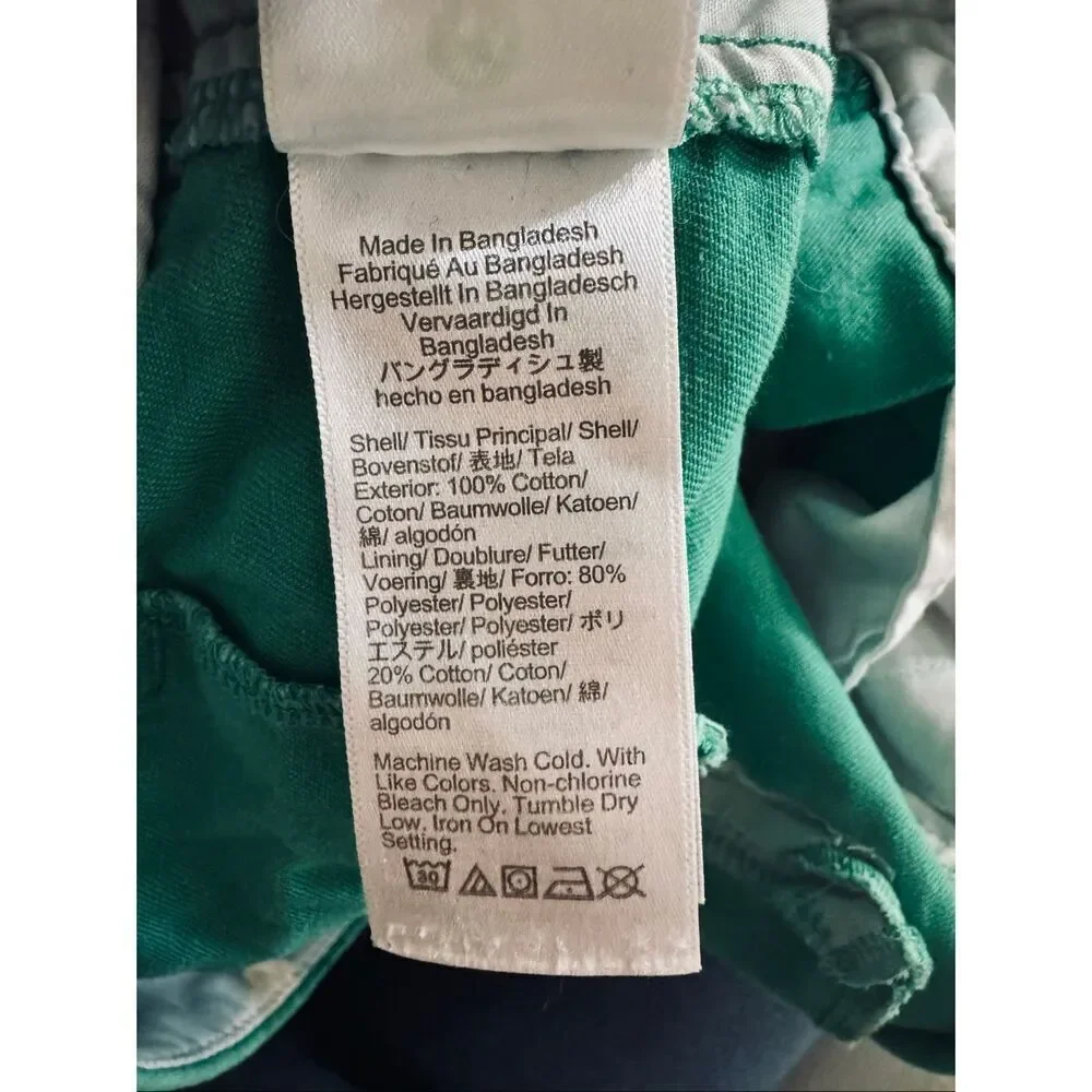 J.Crew Green Chino Shorts Size 0 3” Inseam Preppy Summer Cotton